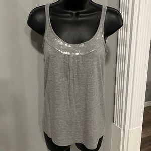 Talbots gray sequined tank sz S
